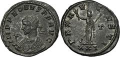 ANCIENT COINS Roman Imperial, Probus, AntoninianusRoman ImperialProbus (276–282), Antoninianus 276-282, Siscia mintObverse: bust of Probus, radiate, helmeted, cuirassed, left, holding spear and shield