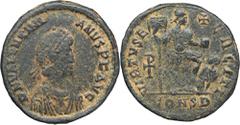 ANCIENT COINS Roman Imperial, Valentinian II, MaiorinaRoman Imperial Valentinian II (375–392), Maiorina 383-388, Constantinople mintObverse: pearl diademed, draped, and cuirassed bust rightDN VALENTIN