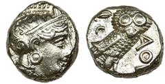 Greece Greece, Attica, Athens, TetradrachmThe Athenian Owl, as this type of tetradrachm is commonly called, is one of the most recognizable ancient coins. Our coin comes from the CNG auction before 20