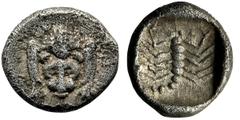 Greece Greece, Caria, Mylasa, HemiobolGreeceCaria, Mylasa, Hemiobol 450-400 BCObverse: forepart of lion facingReverse: scorpion within incuse squareWeight 0,54 g.GrecjaKaria, Mylasa, Hemiobol 450-400 