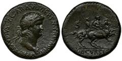 Roman Imperial Roman Imperial, Nero, Sestertius - RARERare and beautiful sestercia of Nero, who with this type of reverse anointed himself in a way the new Alexander the Great, of course, it remained 