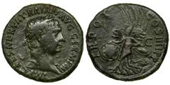 Roman Imperial Roman Imperial, Trajan, AsRoman ImperialTrajan (98-117), As 101-102, Rome mint Obverse: laureate head rightIMP CAES NERVA TRAIAN AVG GERM P MReverse: Victory walking left, holding palm 