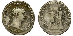 Roman Imperial Roman Imperial, Trajan, Denarius - VERY RAREVery rare Trajan's denarius, which shows a legend typical of Trajan's later coins, i.e. having a dedication character, suggesting that it is 