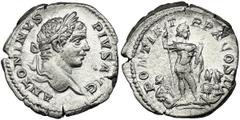 Roman Imperial Roman Imperial, Caracalla, DenariusRoman Imperial Caracalla (188-217), Denarius 207, Roma MintObverse: head of the emperor in a laurel wreath facing rightANTONINVS PIVS AVGReverse: Empe