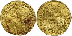 Netherlands Netherlands, Ferdinand II, Ducat Zwolle 1630 - RARERare ducat of Ferdinand II, minted with the title FARDIN I.Gold, weight 3.49 g Obverse: Ferdinand standing to the right, holding a royal 