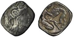 ANCIENT COINS Greece, Calabria, Tarentum, DiobolDiobol minted in Tarentum - one of the most important poles in Calabria - between 325 and 280 BC. Greece, Calabria Tarentum, Diobol 325-280 BC Obverse: 