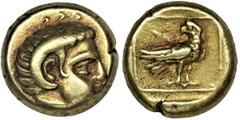ANCIENT COINS Greece, Lesbos, Mytilene, Electron HekteNicely preserved hekte, struck from an electron, a naturally occurring alloy of gold and silver. The ancient Greeks also called them 'white gold'.