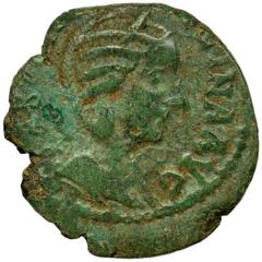 ANCIENT COINS Roman Provincial, Thrace, Deultum, Tranquillina, AE22 - VERY RAREVery rare provincial bronze of Tranquillina with the eagle and signa on the reverse and with the letter T in exerque.On C