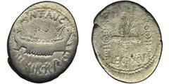 ANCIENT COINS Roman Republic, Marc Antony, DenariusLegionnaire emission. Legio XV have been disbanded, and its troops either retired or merged with Octavian's legions following the latter's reformatio