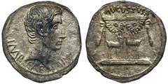 ANCIENT COINS Roman Imperial, Octavian Augustus, CistophorusVery interesting cistophorus of Octavian Augustus. Cistophores were silver Greek tetradrachm coin minted in Asia Minor in the 2nd-1st centur