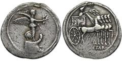 ANCIENT COINS Roman Imperial, Octavian Augustus, Denarius - RARERare Octavian denarius with reverse from the series commemorating Octavian entry into Alexandria. The denarius was probably minted from 