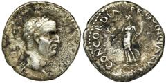 ANCIENT COINS Roman Imperial, Galba, Denarius - RARERare type of Galba denarius celebrating harmony between Roman provinces. Roman Imperial Galba (68-69), Denarius 68, Spanish mint Tarraco or Gaul Nar