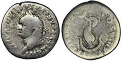 ANCIENT COINS Roman Imperial, Titus, Denarius - RARERare variant for this type of Titus denarius, head facing left. Roman Imperial Titus (79-81), Denarius 80, Rome mintObverse: laureate head leftIMP T
