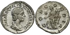 ANCIENT COINS Roman Imperial, Julia Aquilia Severa, Denarius - RARERare and very nice denarius of Elagabal's wife, Julia Aquilia Severa. Roman Imperial Julia Aquilia Severa (220–222, wife of Heliogaba