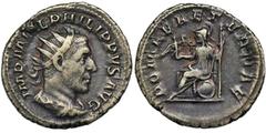ANCIENT COINS Roman Imperial, Philip I, AntoninianusThe reverse of the offered antoninianus refers to the old idea of ​​Eternal Rome (ROMA AETERNAE - Eternal Rome). In the case of Philip, whose reign 