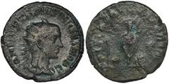 ANCIENT COINS Roman Imperial, Hostilian, Antoninianus - RAREHostilian's Antoninians are much less common than many other Antoninians due to the short reign of this Emperor. Hostilian was promoted to t