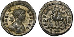 ANCIENT COINS Roman Imperial, Probus, AntoninianusRoman Imperial Probus (276-282), Antoninianus 281, Rome mint Obverse: bust of the emperor right PROBVS PF AVG Reverse: Probus on horseback to left, ab