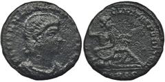ANCIENT COINS Roman Imperial, Hannibalianus, Follis - RARERoman ImperialHannibalianus (335-337), Follis, Constantinople mintObverse: bust rightFL HANNIBALLIANO REGI Reverse: Euphrates seated right on 
