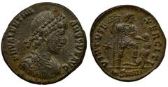 ANCIENT COINS Roman Imperial, Valentinian II, Maiorina - RARERare Valentinian II maiorina from the Heraclei mint, with an asterisk in the left field and the mint mark • SMHB.On Coinarchives service, o