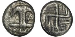 ANCIENT COINS Greece, Thrace, Apollonia Pontica, Hemiobol - RARERare Thrace hemiobol with swastika on the reverse.Ex. Numismatik Naumann, Auction 42, 2016.ThraceApollonia Pontica, Hemiobol late 4th ce
