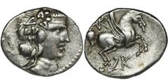 ANCIENT COINS Greece, Epirus, Korkyra, Stater - RARERare and beautiful stater minted in the city of Korkyra, now Corfu. Greece Epirus Islands, Korkyra, Stater 229-248 BC Obverse: head of Dionysus with