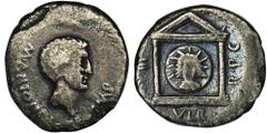 ANCIENT COINS Roman Republic, Marc Antony, DenariusEx. Fritz Rudolf Künker, eLive Auction 40, 2016.Roman RepublicMarc Antony (32-31 BC), Denarius 42 BC, Greece military mint Obverse: bare head of Mark