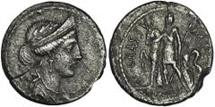 ANCIENT COINS Roman Republic, P. Licinius Crassus, Denarius - RARERare republican denarius minted by Licinius Crassus.Ex. Auction 28, Gitbud & Naumann, 2015. Roman Republic P. Licinius Crassus (55 BC)