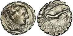 ANCIENT COINS Roman Republic, Ti. Claudius Nero, Denarius serratusRoman Republic Ti. Claudius Nero (79 BC), Denarius serratus 79 BC, Rome mint Obverse: Diana head with bow and quiver on the shoulder f