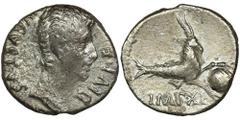ANCIENT COINS Roman Imperial, Octavian Augustus, DenariusRoman ImperialOctavian Augustus (27 BC-14 AD), Denarius 12 BC, Lugdunum (Lyon) mint Obverse: head of August facing rightAVGVSTVS DIVI FReverse: