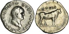 ANCIENT COINS Roman Imperial, Vespasian, DenariusRoman Imperial Vespasian (69-79), Denarius 76, Rome mint Obverse: head of the emperor facing right IMP CAESAR VESPASIANVS AVG Reverse: bull standing ri