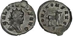 ANCIENT COINS Roman Imperial, Gallienus, AntoninianusRoman Imperial Gallienus (253-268), Antoninianus 267-268, Rome mintObverse: radiate head right GALLIENVS AVGReverse: goat standing facing, head to 