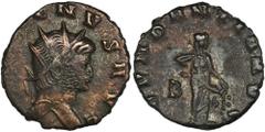 ANCIENT COINS Roman Imperial, Gallienus, AntoninianusRoman Imperial Gallienus (253-268), Antoninianus 265-267, Rome mintObverse: radiate head right GALLIENVS AVGReverse: Abundantia standing to right e