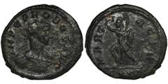 ANCIENT COINS Roman Imperial, Probus, AntoninianusRoman Imperial Probus (276-282), Antoninianus 279, Ticinum mint Obverse: radiate bust of the emperor right IMP C PROBVS AVGReverse: Mars advancing lef