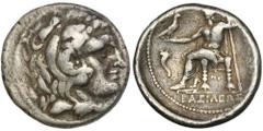 ANCIENT COINS Greece, Macedonia, Alexander III the Great, TetradrachmGreeceMacedonia, Demetrios I Poliorketes (294-288), Tetradrachm 310-290 BC Obverse: head of Heracles covered with lion skin facing 