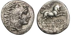 ANCIENT COINS Roman Republic, L. Thorius Balbus, DenariusRare denarius minted in Rome in 105 BC by one of the monetary triumvirs that year (latin: tres viri monetales), Lucius Thorius Balbus. Roman Re