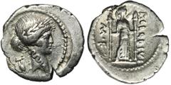 ANCIENT COINS Roman Republic, P. Clodius M.f. Turrinus, DenariusThe reverse of this denarius may refer to the deification of Julius Caesar or Ludi Apollinares which took place from July 6 to 13 each y