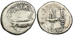 ANCIENT COINS Roman Republic, Marc Antony, DenariusLegionary emission. Legio VIII 'Augusta', formed by Caesar in Cisalpine Gaul in 58 BC. One of the oldest roman imperial legions.Roman RepublicMark An