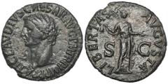 ANCIENT COINS Roman Imperial, Claudius, AsRoman Imperial Claudius (41-54), As 50-54, Rome mint Obverse: bare head leftTI CLAVDIVS CAESAR AVG P M TR P IMP P PReverse: draped figure of Libertas standing