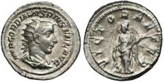 ANCIENT COINS Roman Imperial, Gordian III, AntoninianusRoman ImperialGordian III (238-244), Antoninianus 243-244, Rome mint Obverse: radiate, draped and cuirassed bust rightIMP GORDIANVS PIVS FEL AVGR