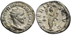 ANCIENT COINS Roman Imperial, Trajan Decius, AntoninianusRoman ImperialTraian Decius (249-251), Antoninianus, Rome mint Obverse: radiate, draped and cuirassed bust rightIMP C M Q TRAIANVS DECIVS AVGRe