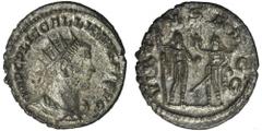 ANCIENT COINS Roman Imperial, Gallienus, AntoninianusRoman ImperialGallienus (253-268), Antoninianus 255-256, Samosata mintObverse: radiate head right IMP C P LIC GALLIENVS P F AVGReverse: Valerian an