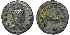 ANCIENT COINS Roman Imperial, Gallienus, AntoninianusRoman Imperial Gallienus (253-268), Antoninianus 267-268, Rome mintObverse: radiate head right GALLIENVS AVGReverse: hippocamp to right, N in exerg