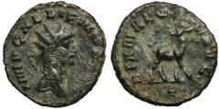 ANCIENT COINS Roman Imperial, Gallienus, AntoninianusRoman Imperial Gallienus (253-268), Antoninianus 267-268, Rome mintObverse: radiate head right GALLIENVS AVGReverse: doe walking right, head left, 