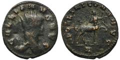 ANCIENT COINS Roman Imperial, Gallienus, AntoninianusRoman Imperial Gallienus (253-268), Antoninianus 267-268, Rome mintObverse: radiate head right GALLIENVS AVGReverse: centaur walking to right, Z in
