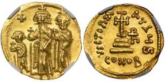 ANCIENT COINS Byzantine Empire, Heraclius, Heraclius Constantine and Heroclanas, Solidus - NGC MSCoin with MS grade by NGC graded 5/5 strike and 4/5 surface.Byzantine EmpireHeraclius, Heraclius Consta