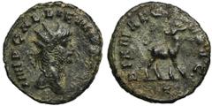 ANCIENT COINS Roman Imperial, Gallienus, AntoninianusRoman Imperial Gallienus (253-268), Antoninianus 267-268, Rome mintObverse: radiate head right GALLIENVS AVGReverse: doe walking right, head left, 