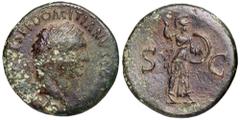 Roman Imperial Coins Domitian, as Caesar, 80 - 81 AD AE Sestertius, Rome Mint, 33mm, 19.48 grams Obverse: CAES DIVI AVG VESP F DOMITIAN COS VII, Laureate head of Domitian right. Reverse: S C, Athena a