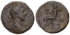 Roman Imperial Coins Commodus, 177 - 192 AD AE Sestertius, Rome Mint, 30mm, 19.20 grams Obverse: L AVREL COMMODVS AVG TR P V, Laureate, draped and cuirassed bust of Commodus right. Reverse: IOVI VICTO