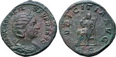 Roman Imperial Coins Otacilia Severa, 244 - 249 AD AE Sestertius, Rome Mint, 30mm, 20.11 grams Obverse: MARCIA OTACIL SEVERA AVG, Diademed and draped bust of Otacilia right. Reverse: PVDICITIA AVG S C