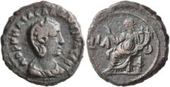 Roman Imperial Coins Salonina, 254 - 268 AD Potin Tetradrachm, Egypt, Alexandria Mint, 23mm, 9.22 grams Obverse: Daidemed and draped bust of Salonina right. Reverse: Hommonia seated left holding doubl